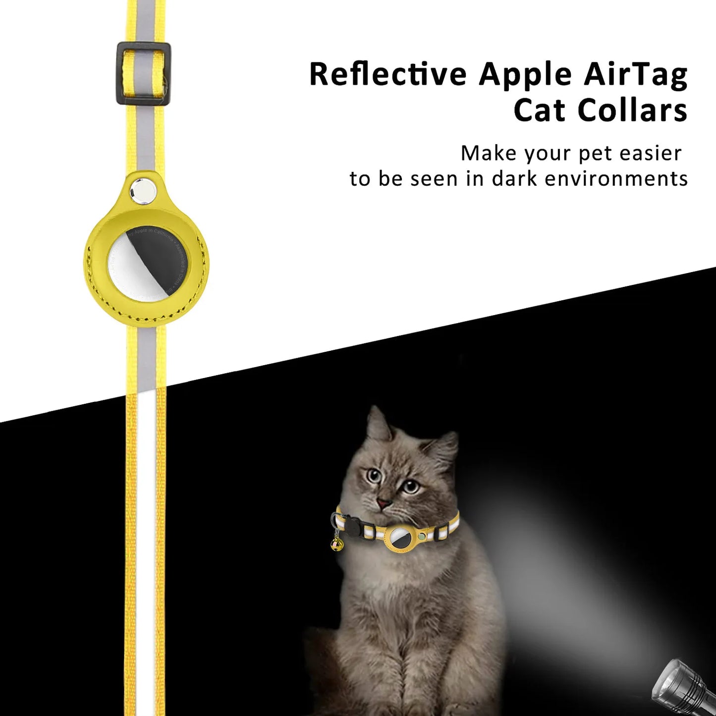 T&G - AirTag-Ready Reflective Collar with AirTag Case & Bell!