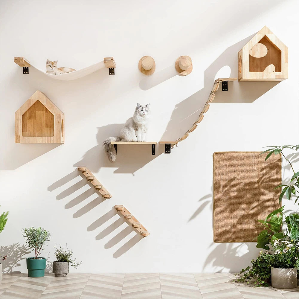 T&G Wall-Mounted Cat Scratching & Climbing Furniture