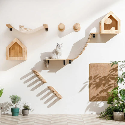 T&G Wall-Mounted Cat Scratching & Climbing Furniture