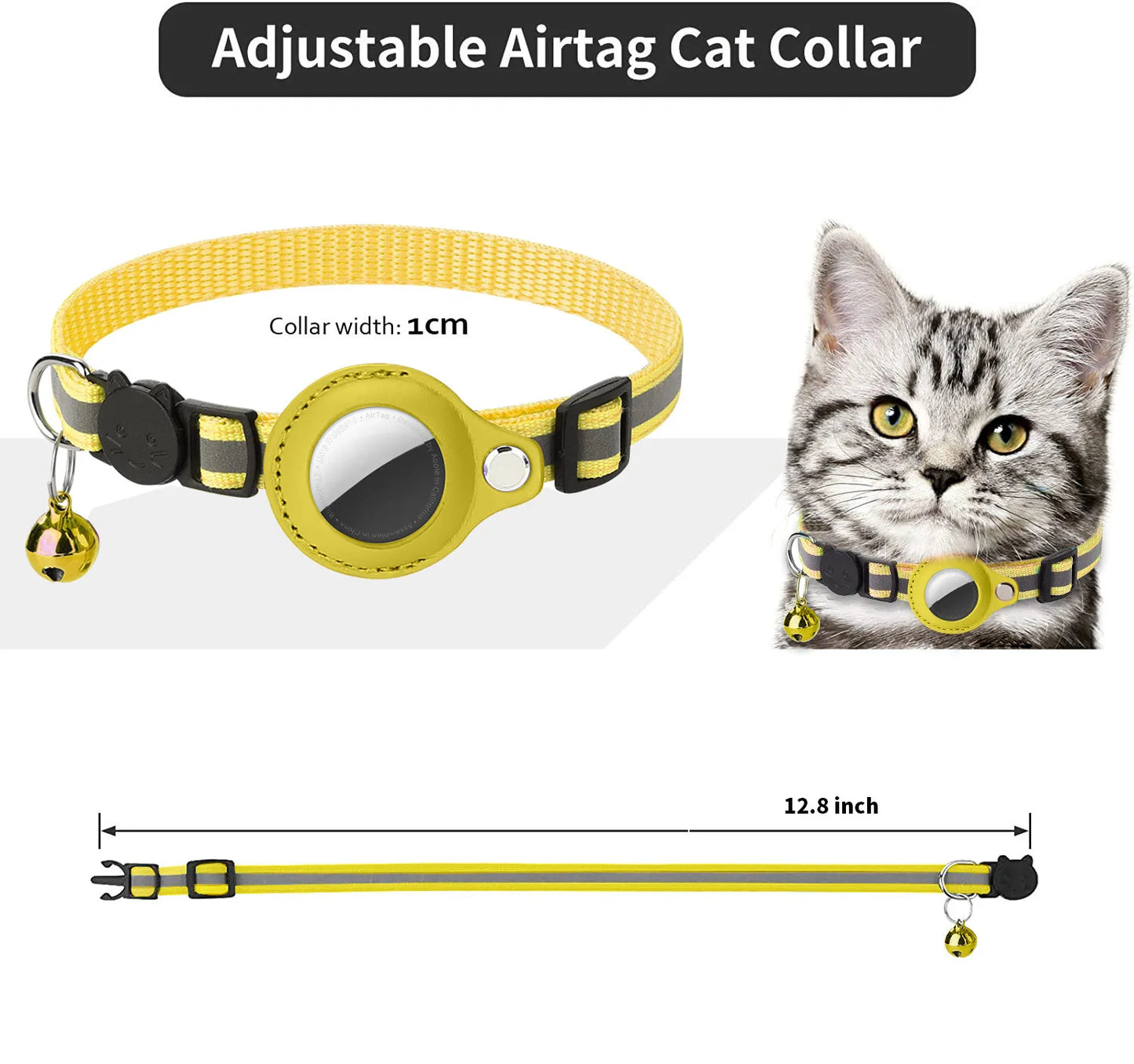 T&G - AirTag-Ready Reflective Collar with AirTag Case & Bell!