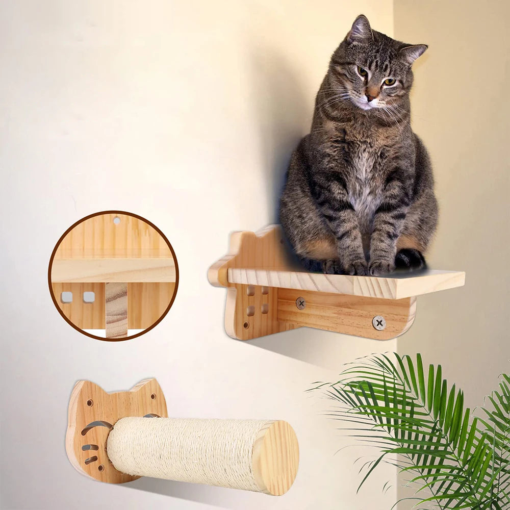 T&G Wall-Mounted Cat Scratching & Climbing Furniture