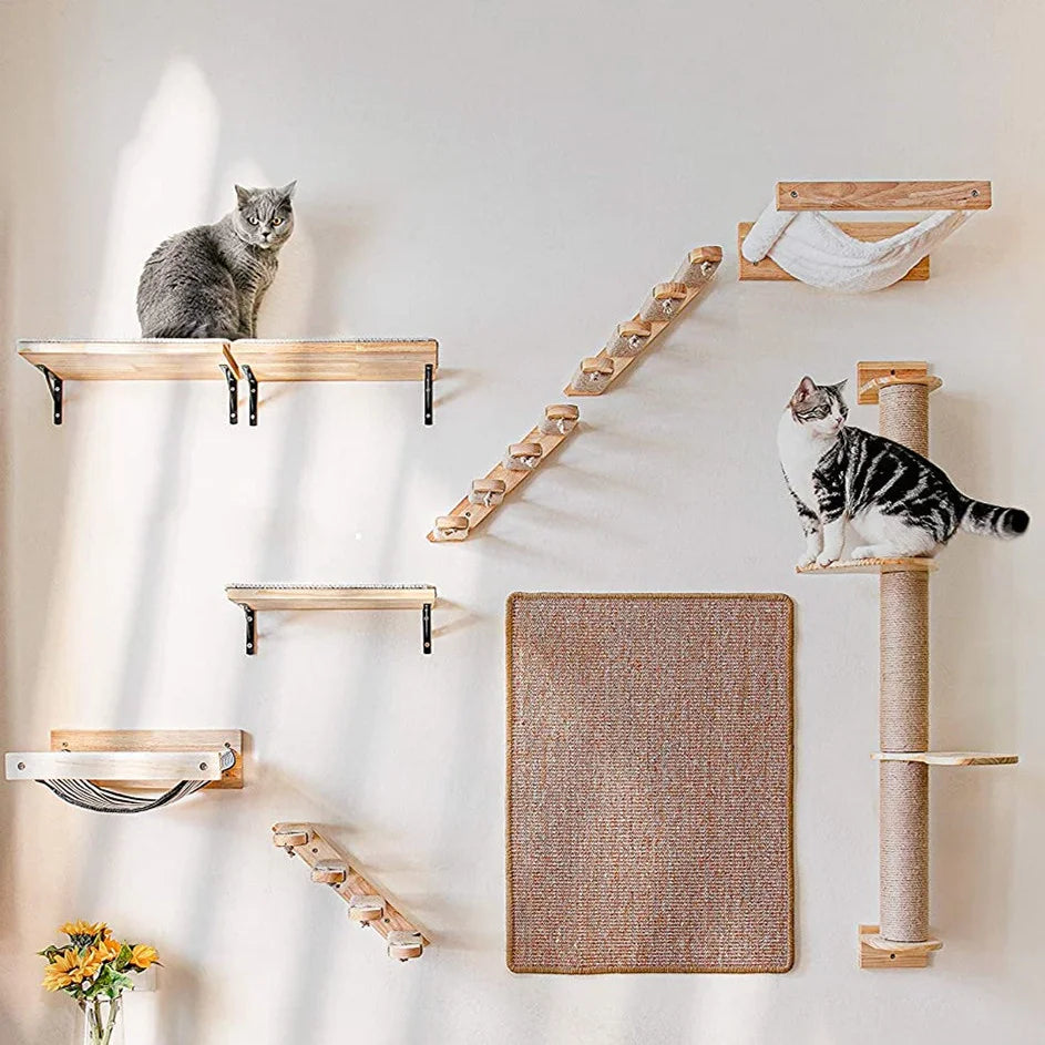 T&G Wall-Mounted Cat Scratching & Climbing Furniture