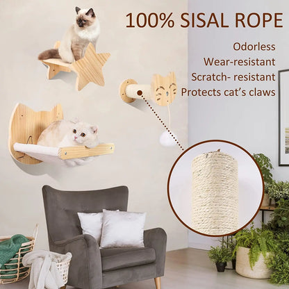 T&G Wall-Mounted Cat Scratching & Climbing Furniture
