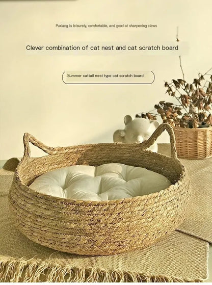 T&G - Hand-Woven Rattan Cat Nest