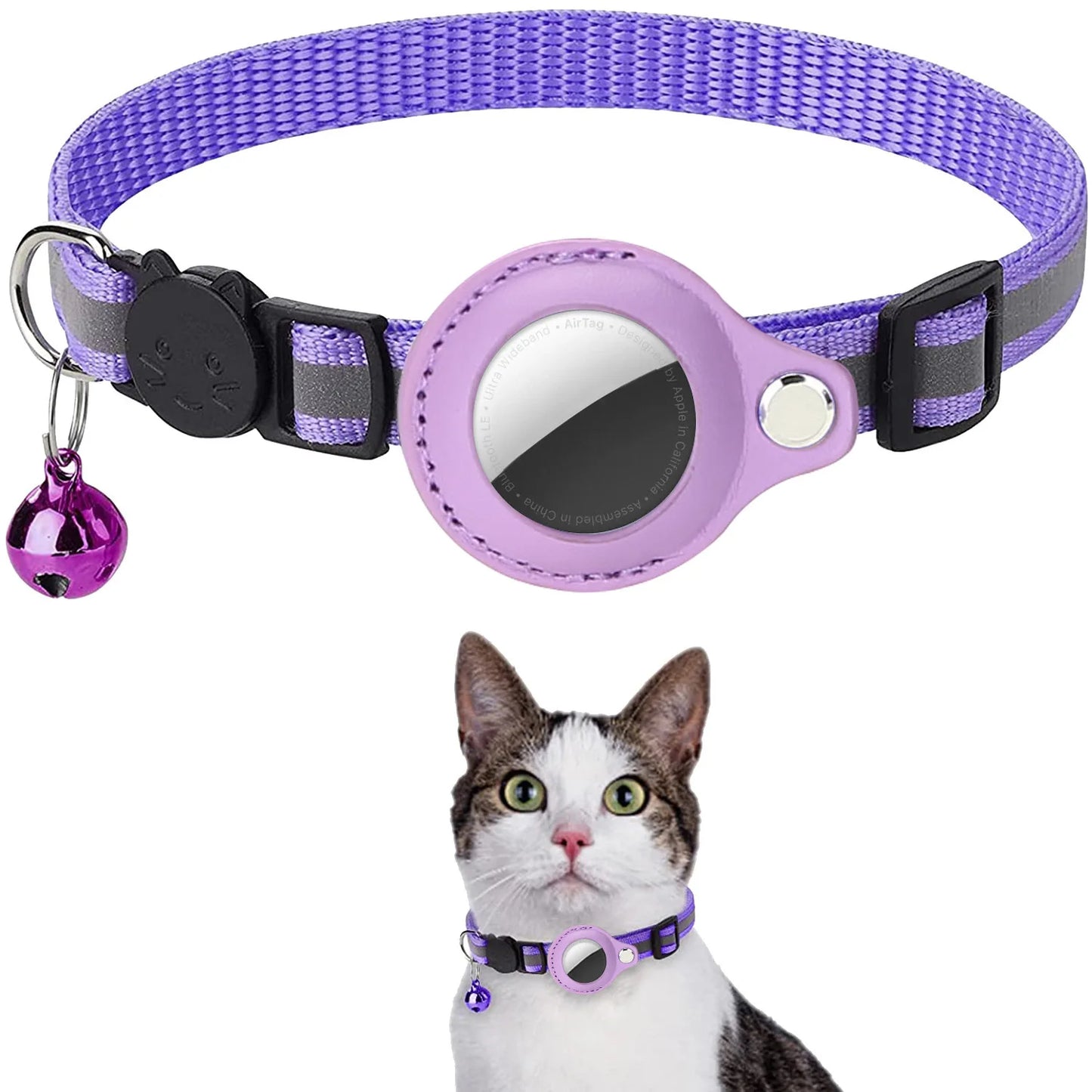 T&G - AirTag-Ready Reflective Collar with AirTag Case & Bell!
